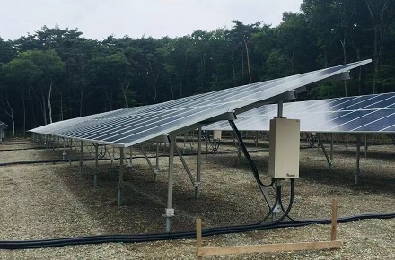 Solar Aluminum Ground Structure with inverter installation